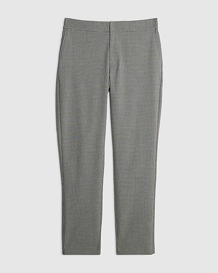 river island Grey Slim Fit Puppytooth Trousers