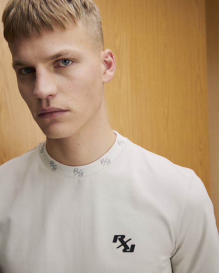 River Island Grey Slim Fit RXR T-Shirt