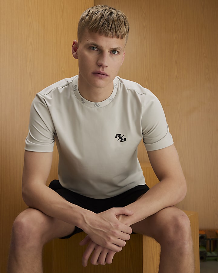 River Island Grey Slim Fit RXR T-Shirt