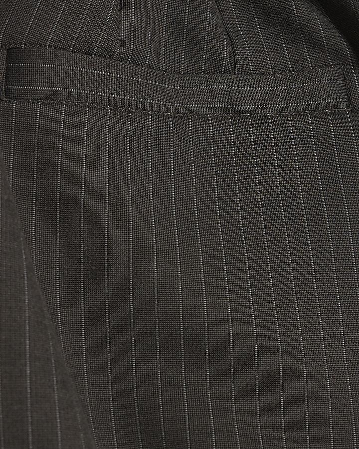 river island Grey Slim Fit Striped Smart Trousers