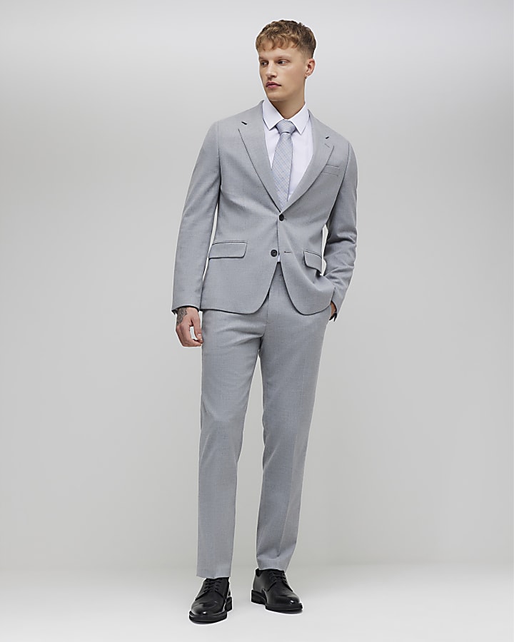 River Island Grey Slim Fit Suit Jacket