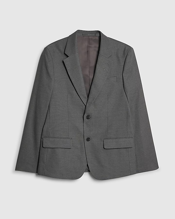 river island Grey Slim Fit Suit Jacket