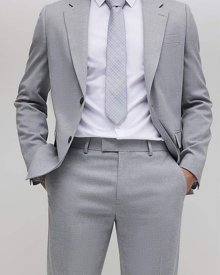 River Island Grey Slim Fit Suit Trouser