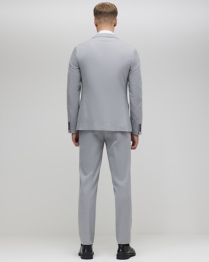 River Island Grey Slim Fit Suit Trouser