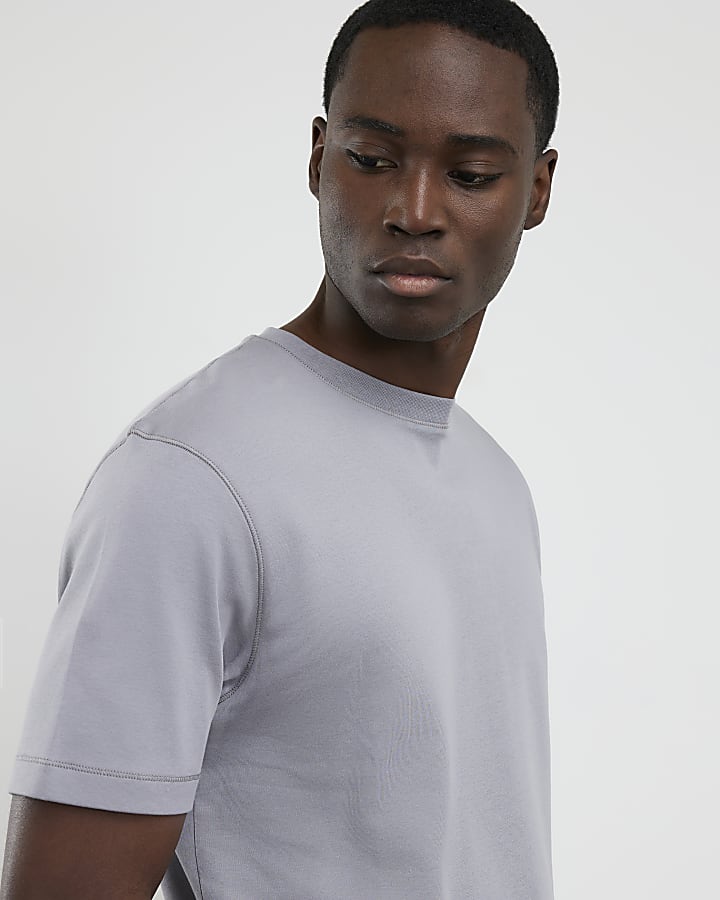 River Island Grey Slim Fit T-Shirt