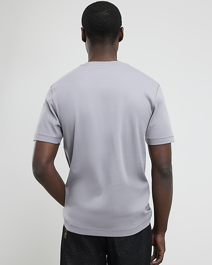 River Island Grey Slim Fit T-Shirt