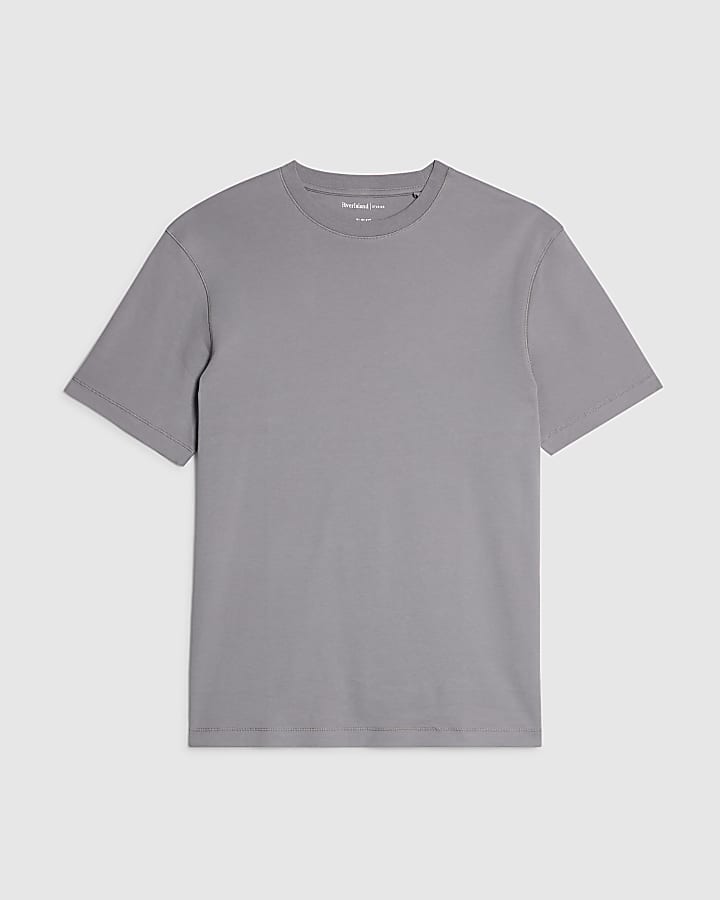 river island Grey Slim Fit T-Shirt