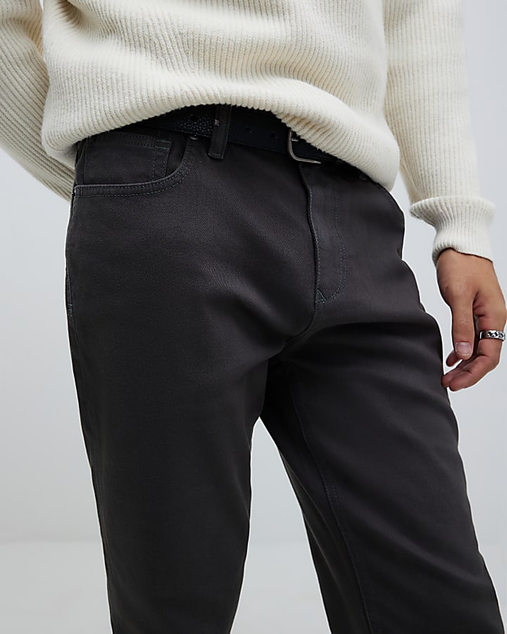 River Island Grey Slim Fit Washed Jeans