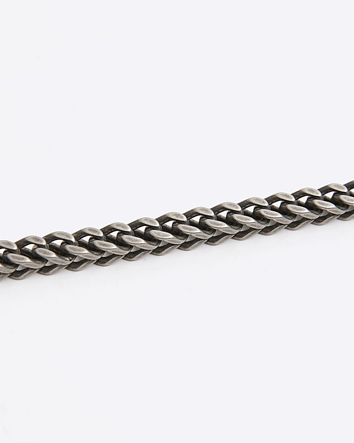 River Island Grey Steel Gunmetal Chunky Bracelet