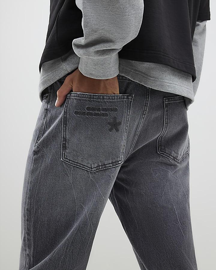 River Island Grey Straight Leg Jeans