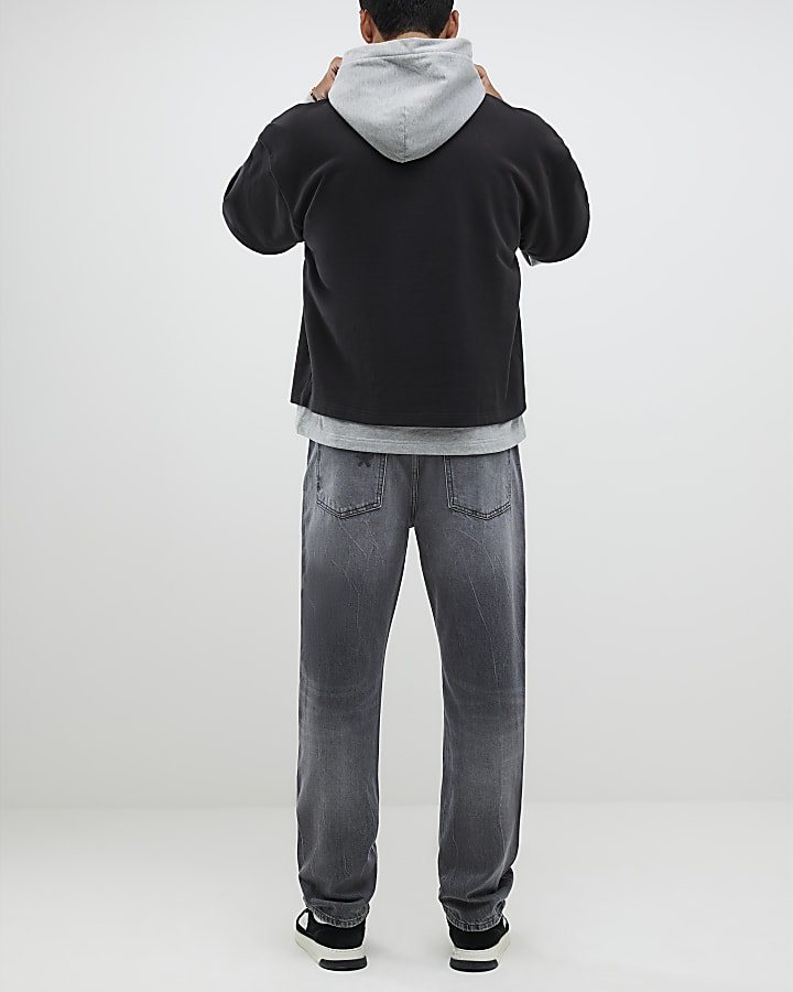 River Island Grey Straight Leg Jeans