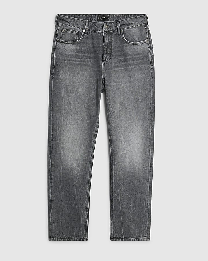 river island Grey Straight Leg Jeans