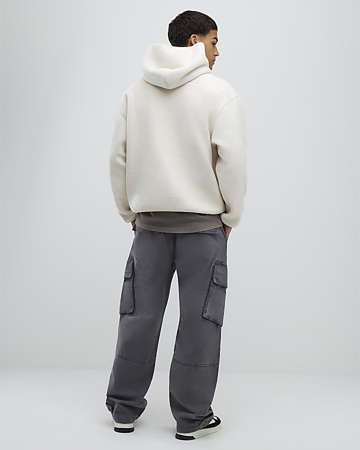 River Island Grey Super Baggy Cargo Trousers