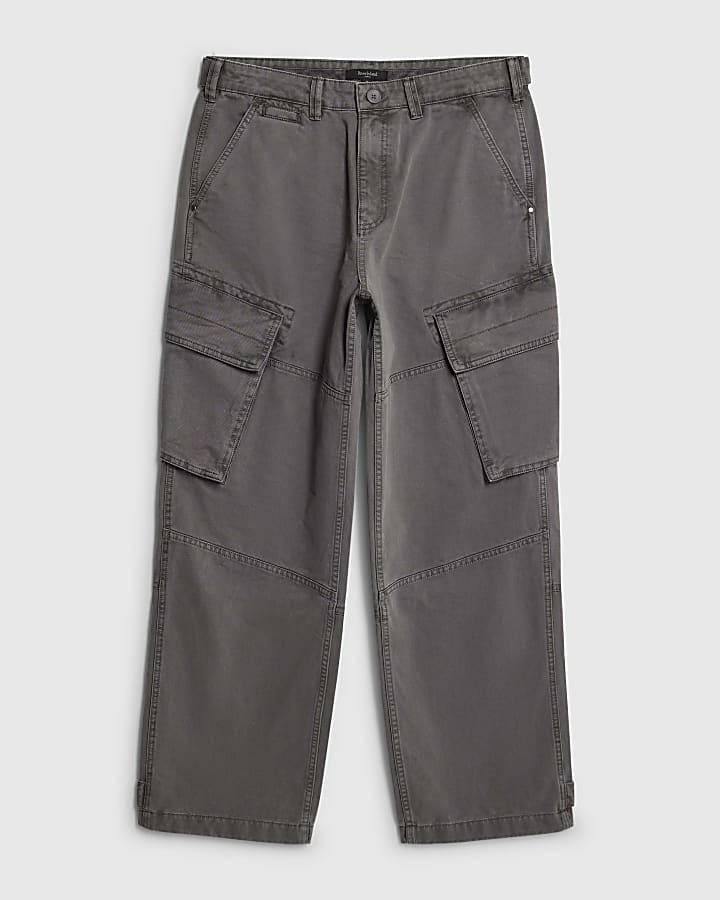 river island Grey Super Baggy Cargo Trousers