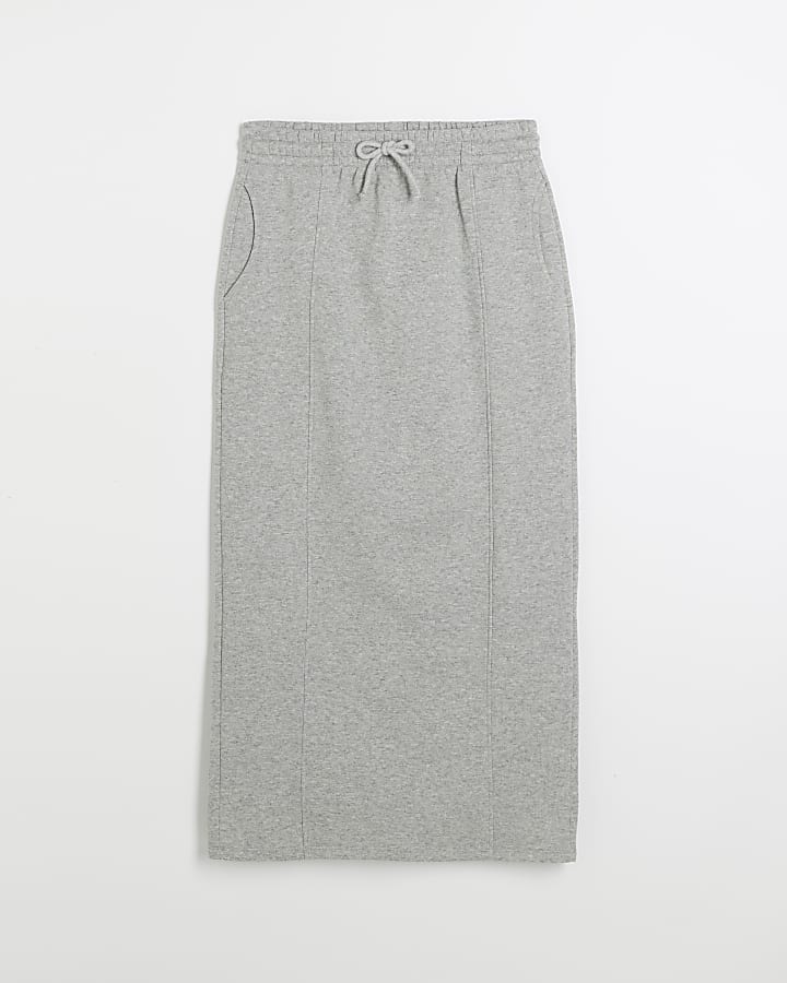 river island Grey sweat midi skirt