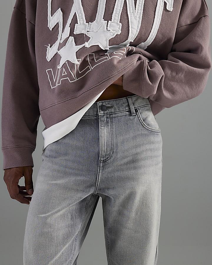 River Island Grey Tapered Fit Jeans