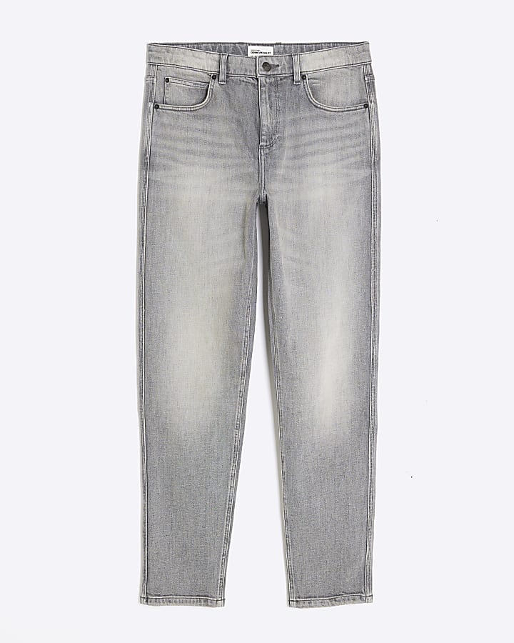 river island Grey Tapered Fit Jeans