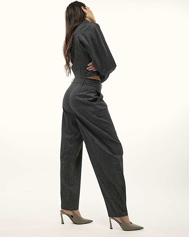 River Island Grey Tapered Trousers