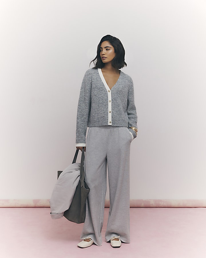 River Island Grey Tipped Cardigan