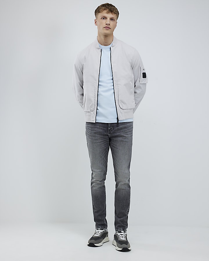 River Island Grey Utility Bomber Jacket