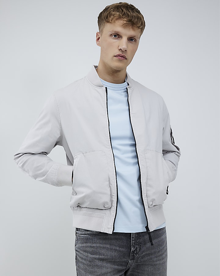 River Island Grey Utility Bomber Jacket