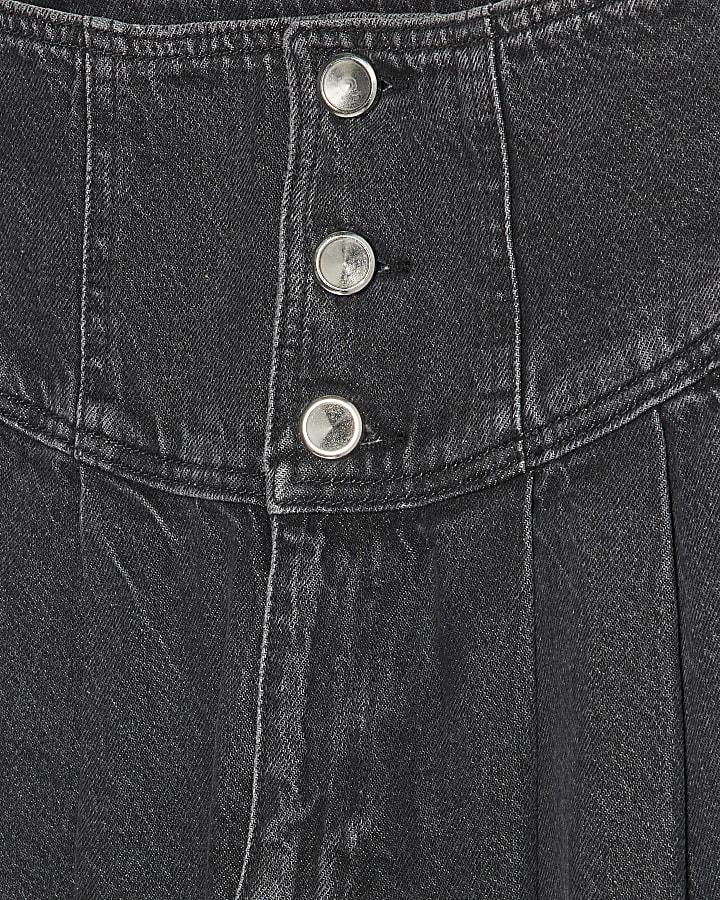 river island Grey Wide Leg Corset Button Up Jeans