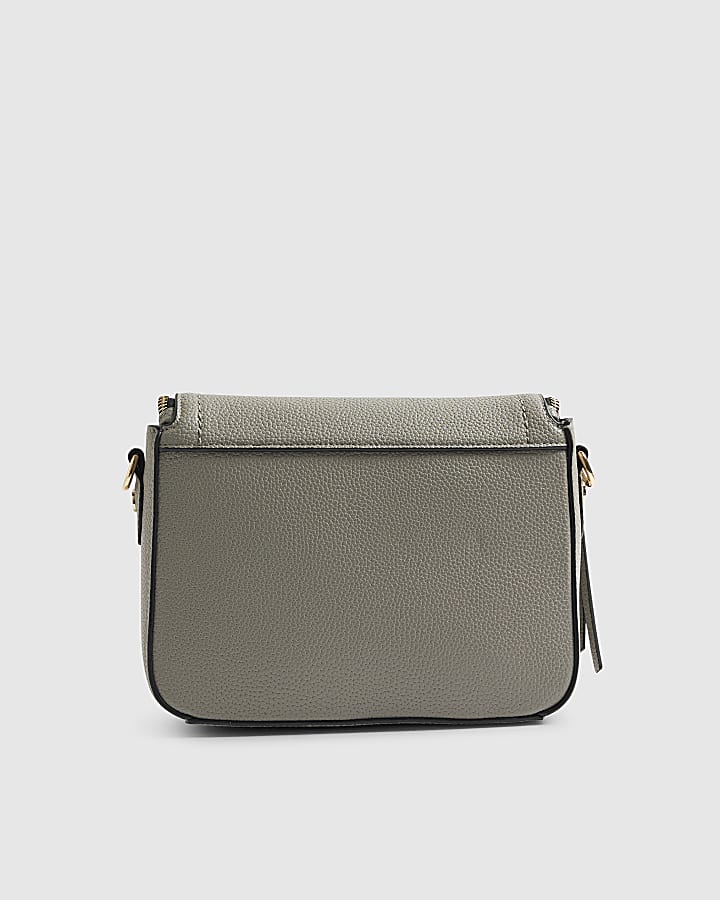 River Island Grey Zip Detail Crossbody Bag