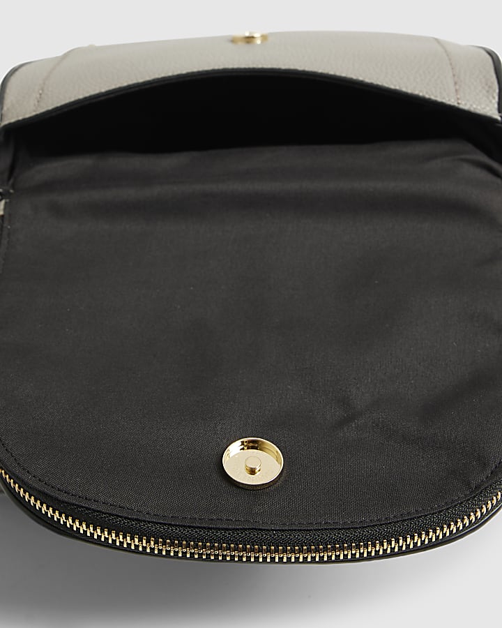 river island Grey Zip Detail Crossbody Bag