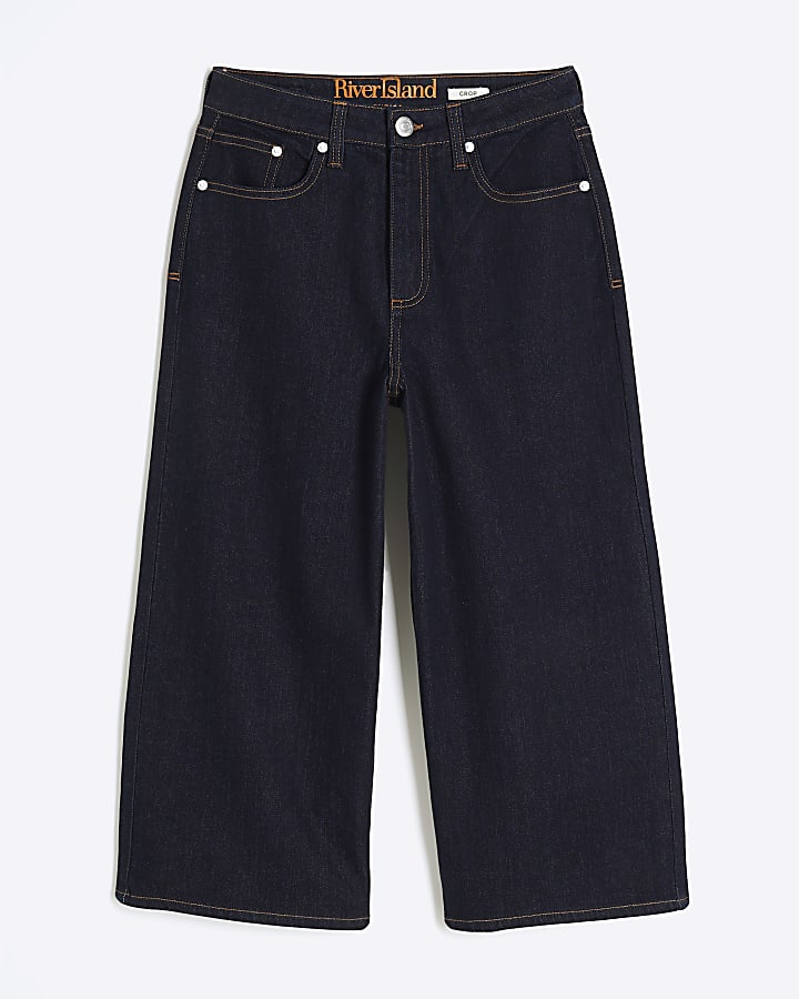 river island Indigo High Waisted Jorts