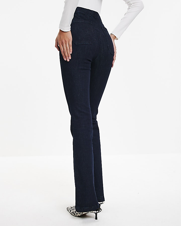 River Island Indigo Pull-On Sculpt Bootcut Jeans