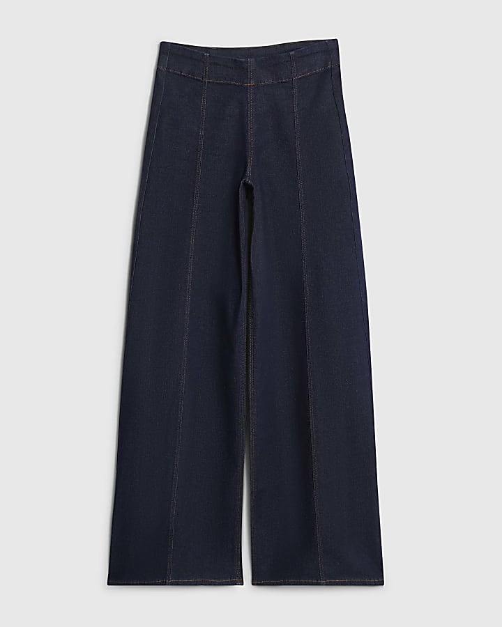 river island Indigo Pull-On Sculpt Palazzo Jeans