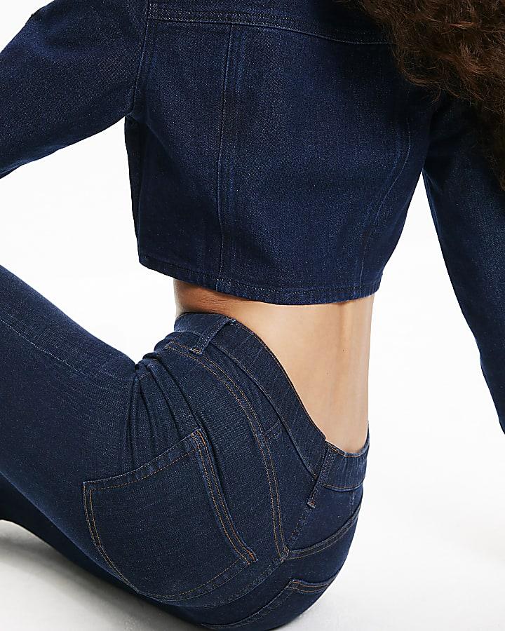River Island Indigo Pull-On Sculpt Skinny Jeans