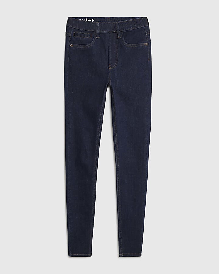 river island Indigo Pull-On Sculpt Skinny Jeans