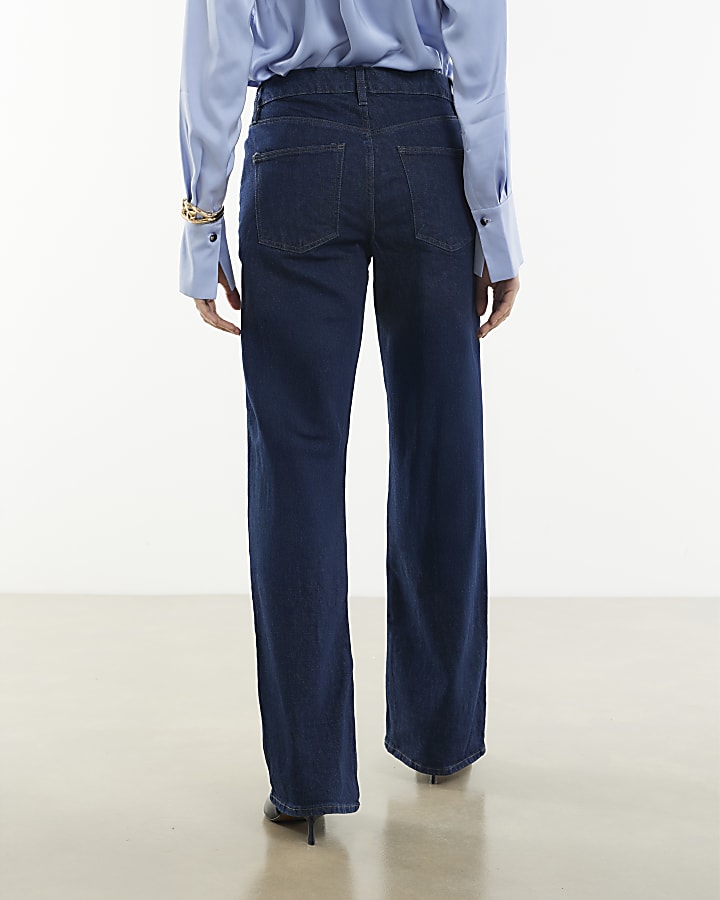 River Island Indigo Relaxed Straight Leg Jeans