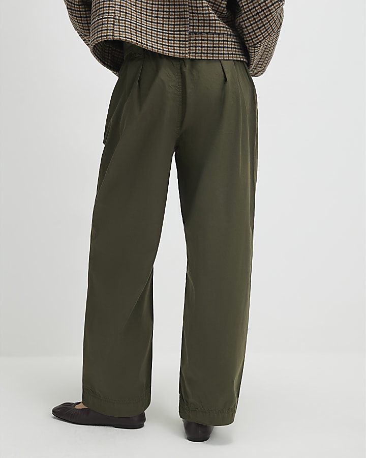 River Island Khaki Belted Wide Leg Trousers