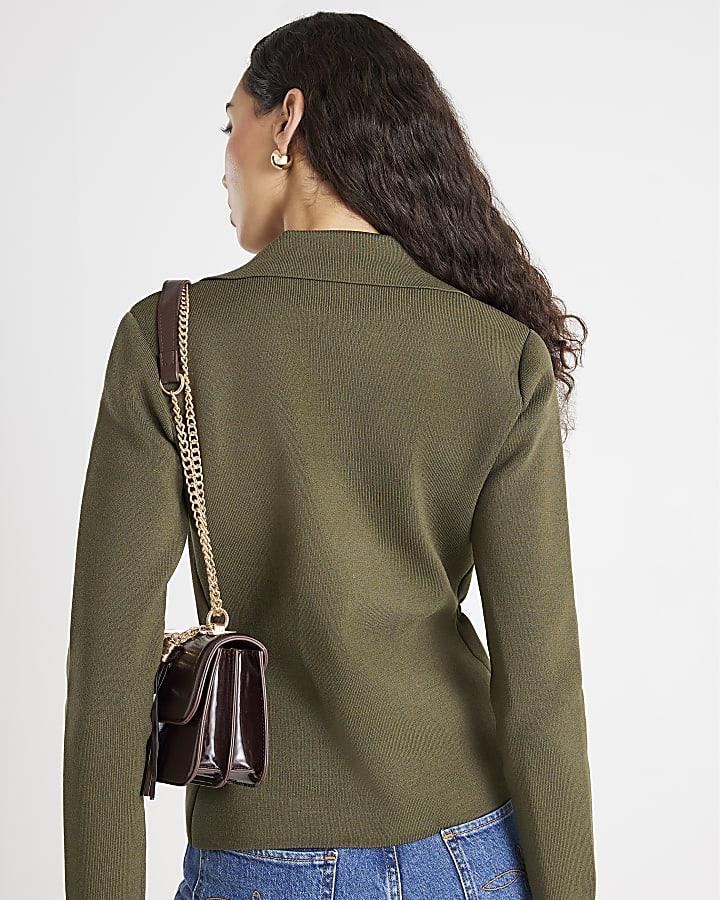 River Island Khaki Blazer Cardigan