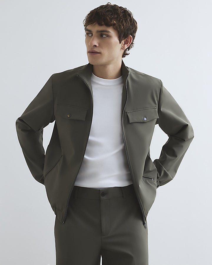 River Island Khaki Fit Funnel Jacket