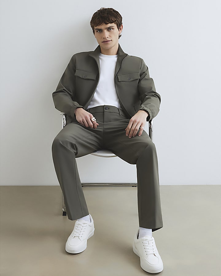 River Island Khaki Fit Funnel Jacket