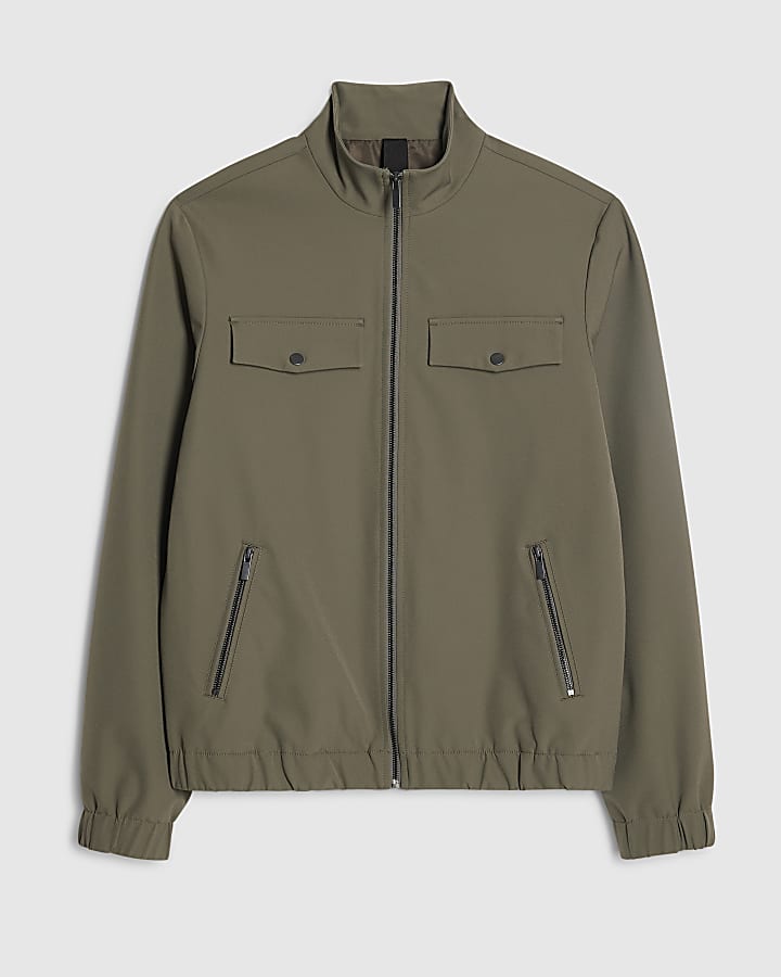 river island Khaki Fit Funnel Jacket