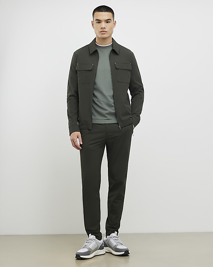 River Island Khaki Muscle Fit Shacket