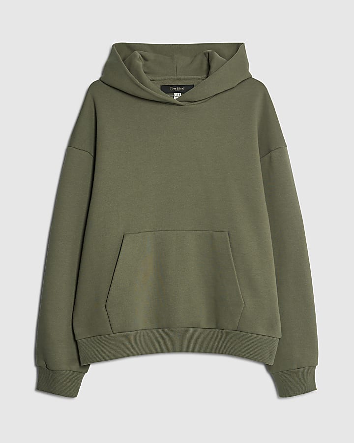 river island Khaki Oversized Fit Hoodie