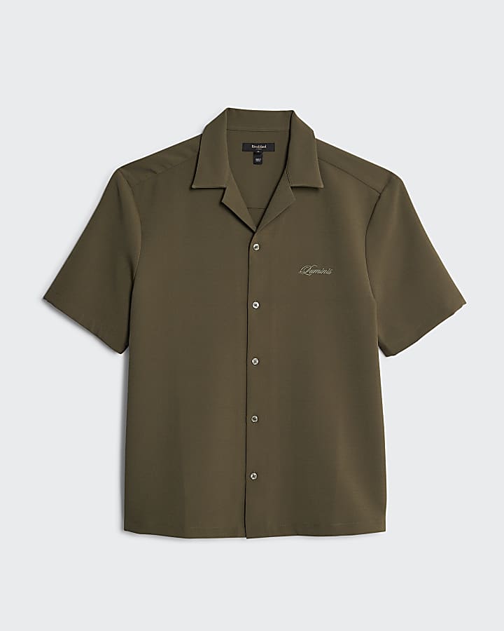river island Khaki Regular Fit Luminis Shirt