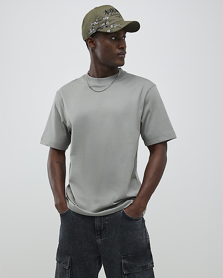 River Island Khaki Regular Fit T-Shirt