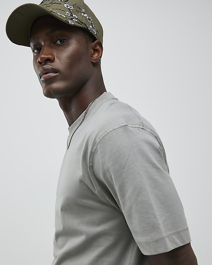River Island Khaki Regular Fit T-Shirt