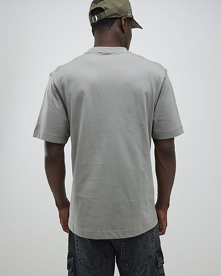 River Island Khaki Regular Fit T-Shirt