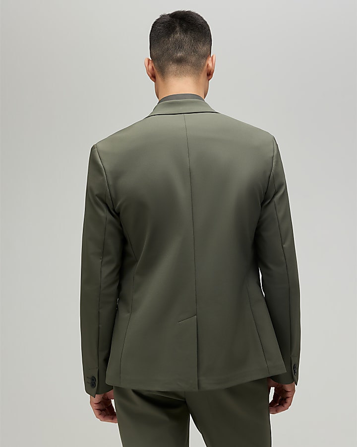 River Island Khaki Skinny Fit Suit Jacket