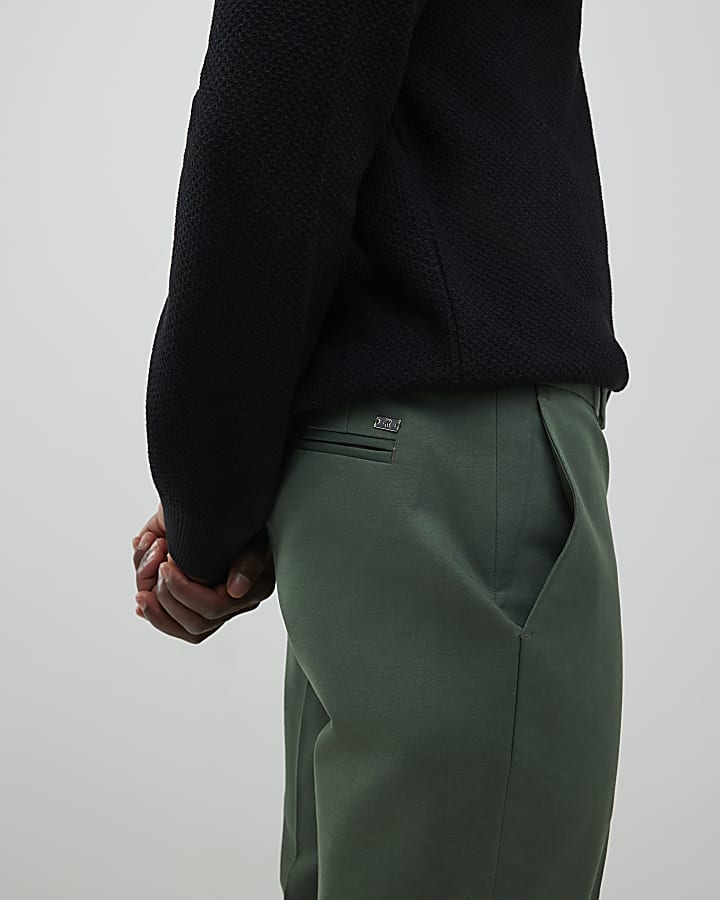River Island Khaki Slim Fit Chino Trousers