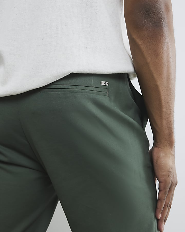 River Island Khaki Slim Fit Chino Trousers