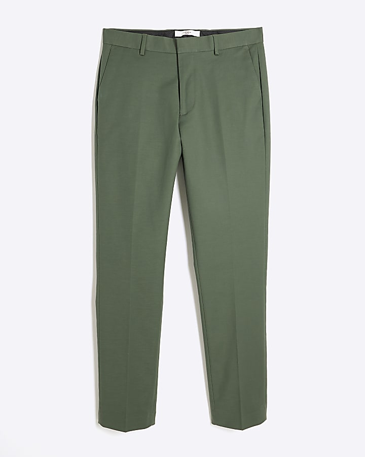 river island Khaki Slim Fit Chino Trousers