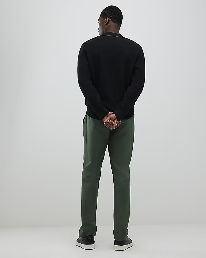 river island Khaki Slim Fit Chino Trousers
